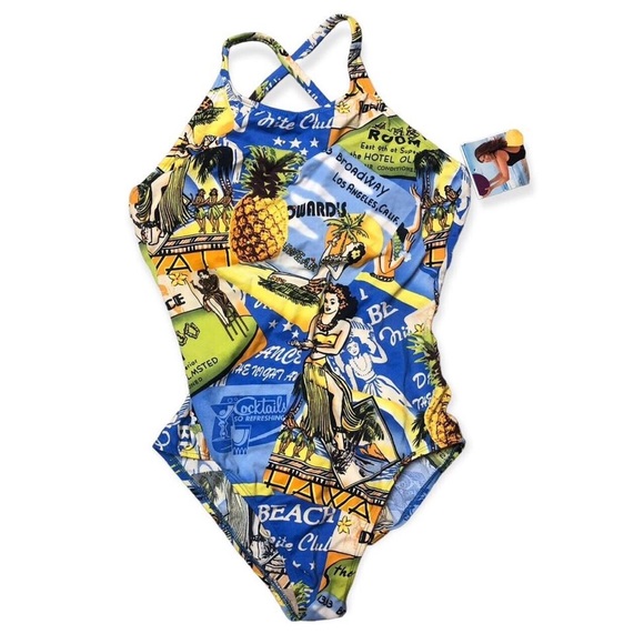 Kathy Ireland Vintage Hawaiian Tropical Swimsuit - Picture 11 of 13